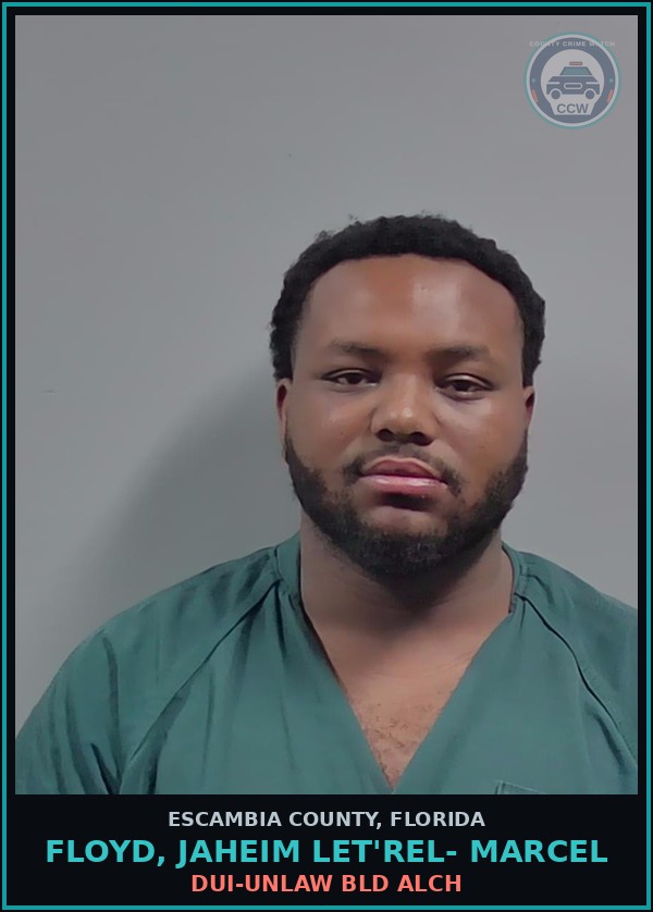 Booking mugshot of FLOYD, JAHEIM LET'REL- MARCEL in Escambia County