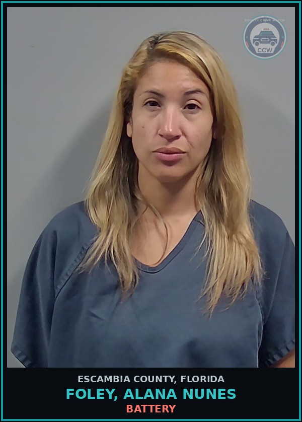 Booking mugshot of FOLEY, ALANA NUNES in Escambia County