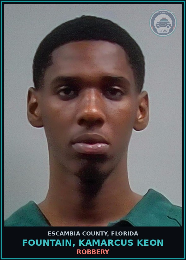Booking mugshot of FOUNTAIN, KAMARCUS KEON in Escambia County