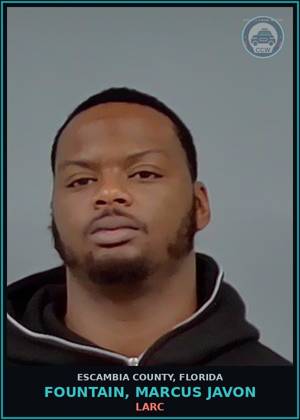 Booking mugshot of FOUNTAIN, MARCUS JAVON in Escambia County