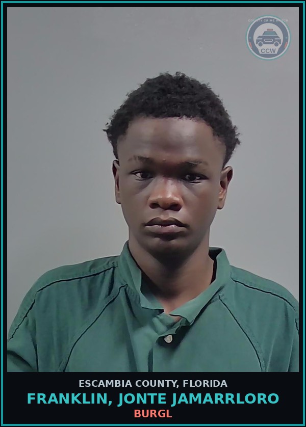 Booking mugshot of FRANKLIN, JONTE JAMARRLORO in Escambia County