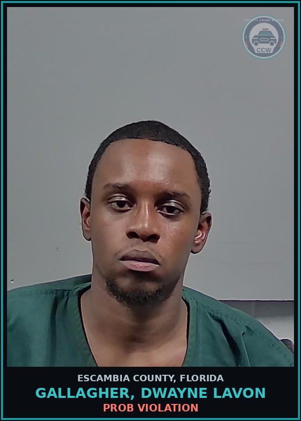 Booking mugshot of GALLAGHER, DWAYNE LAVON in Escambia County