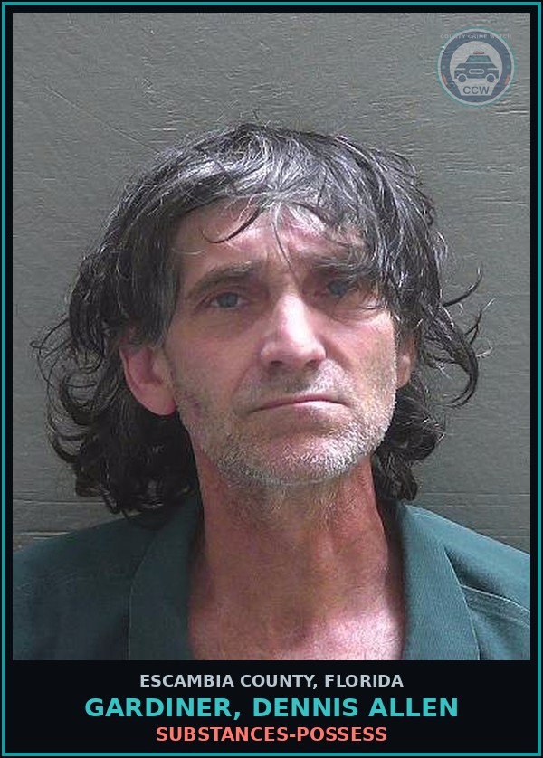 Booking mugshot of GARDINER, DENNIS ALLEN in Escambia County
