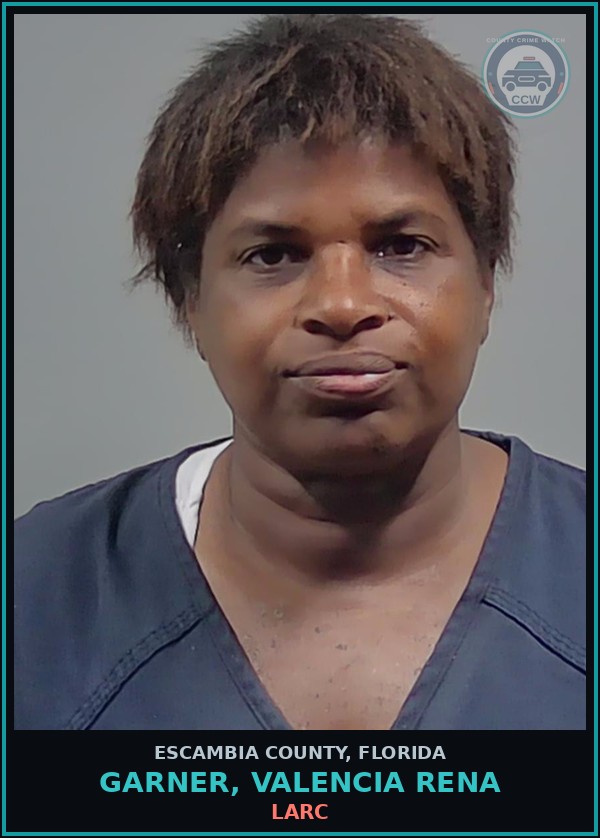 Booking mugshot of GARNER, VALENCIA RENA in Escambia County