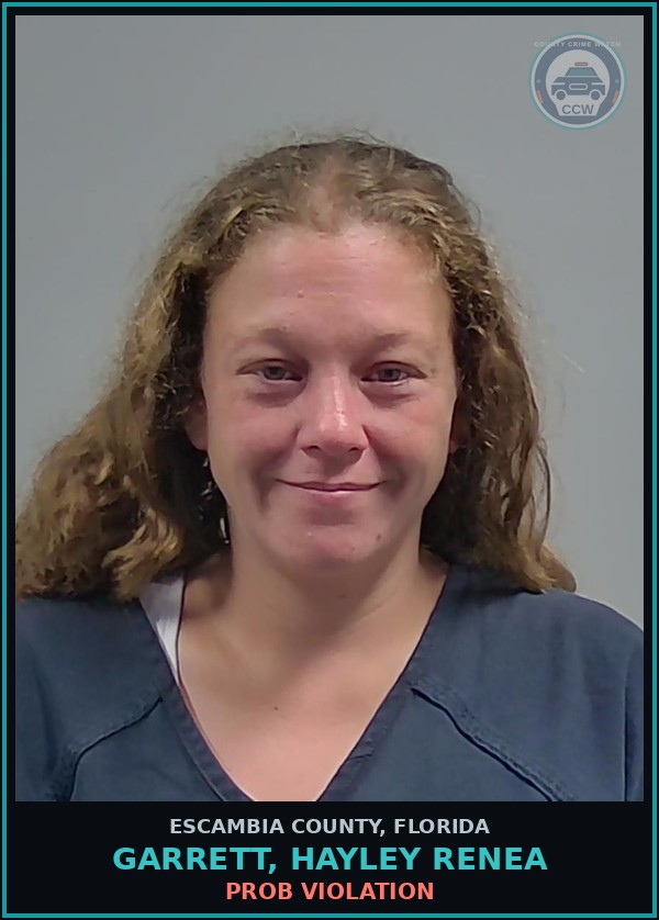 Booking mugshot of GARRETT, HAYLEY RENEA in Escambia County