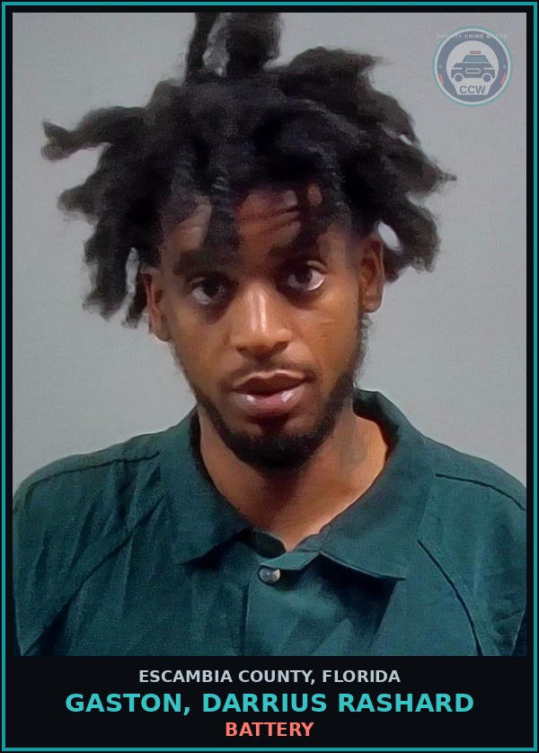 Booking mugshot of GASTON, DARRIUS RASHARD in Escambia County