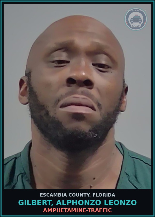 Booking mugshot of GILBERT, ALPHONZO LEONZO in Escambia County