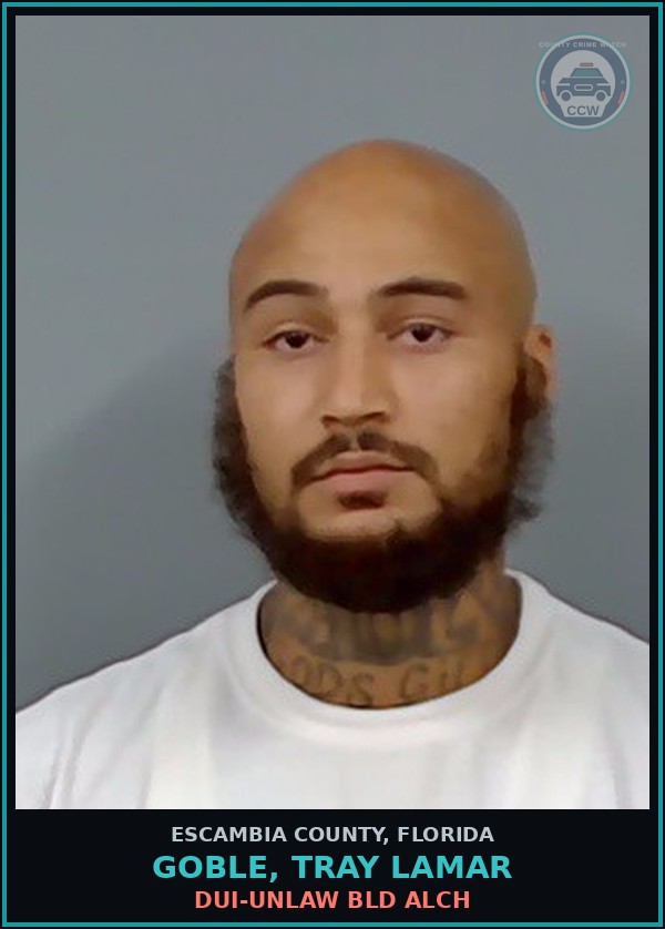 Booking mugshot of GOBLE, TRAY LAMAR in Escambia County
