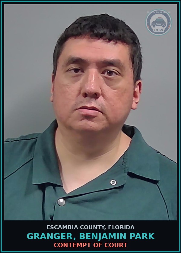 Booking mugshot of GRANGER, BENJAMIN PARK in Escambia County