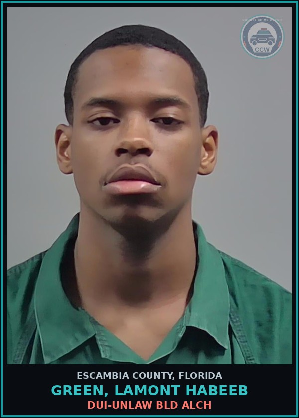 Booking mugshot of GREEN, LAMONT HABEEB in Escambia County
