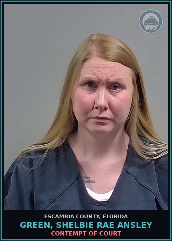 Booking mugshot of GREEN, SHELBIE RAE ANSLEY in Escambia County