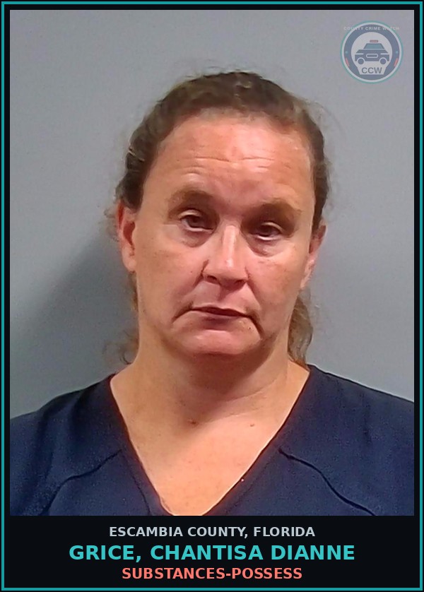 Booking mugshot of GRICE, CHANTISA DIANNE in Escambia County