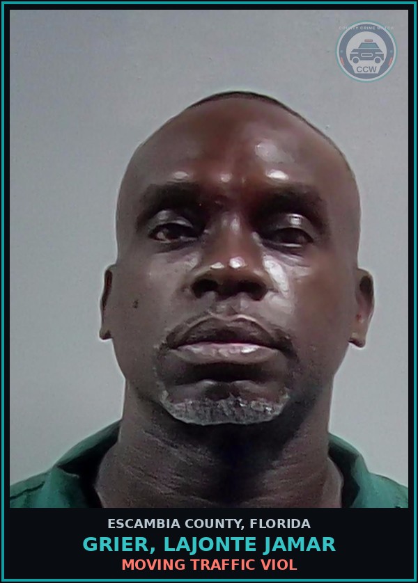 Booking mugshot of GRIER, LAJONTE JAMAR in Escambia County