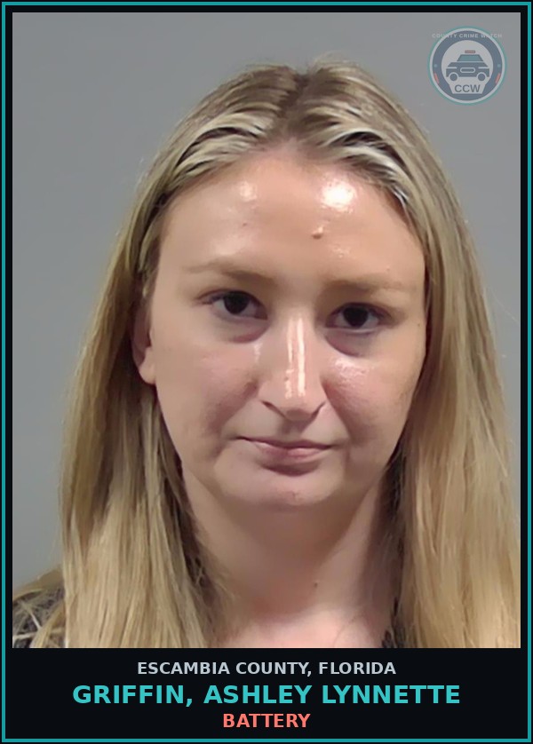 Booking mugshot of GRIFFIN, ASHLEY LYNNETTE in Escambia County