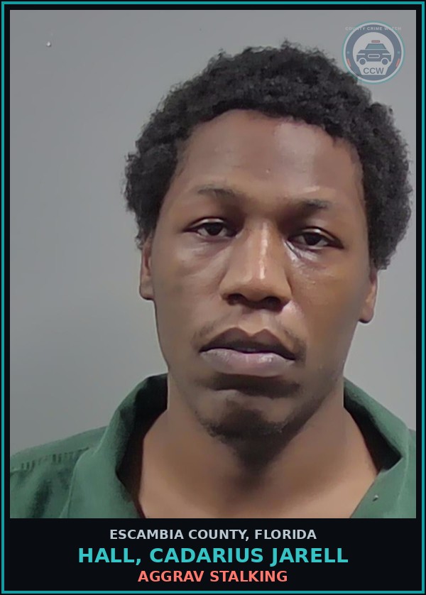 Booking mugshot of HALL, CADARIUS JARELL in Escambia County