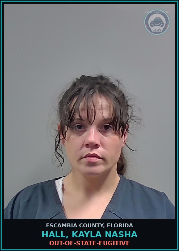Booking mugshot of HALL, KAYLA NASHA in Escambia County