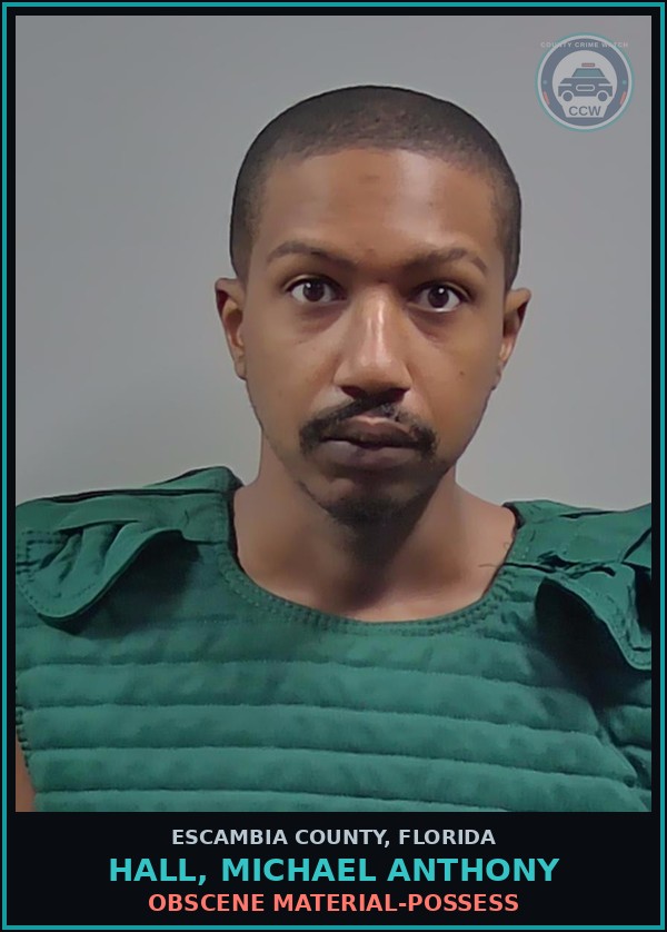 Booking mugshot of HALL, MICHAEL ANTHONY in Escambia County