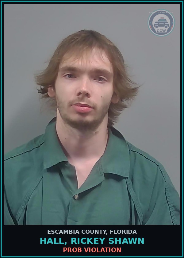 Booking mugshot of HALL, RICKEY SHAWN in Escambia County