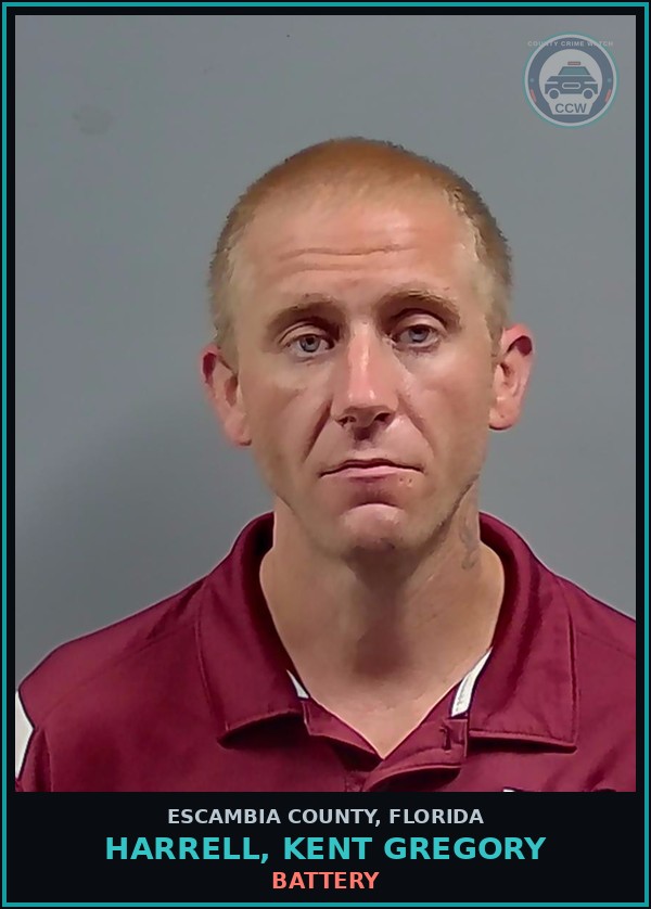 Booking mugshot of HARRELL, KENT GREGORY in Escambia County