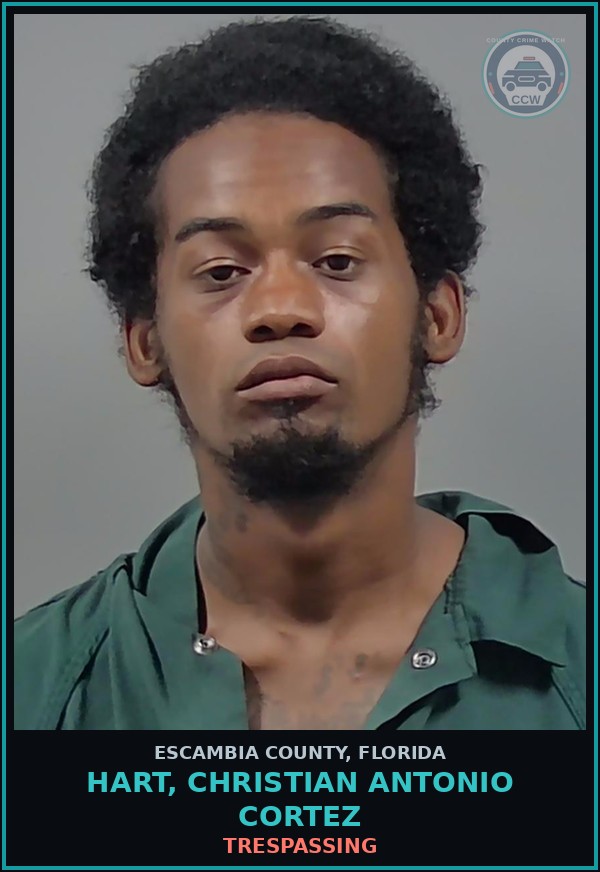 Booking mugshot of HART, CHRISTIAN ANTONIO CORTEZ in Escambia County
