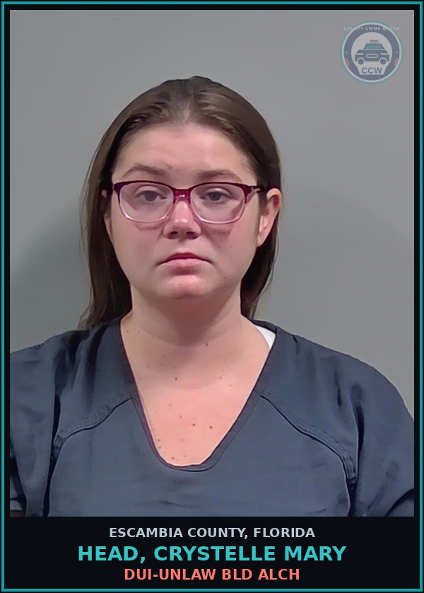 Booking mugshot of HEAD, CRYSTELLE MARY in Escambia County