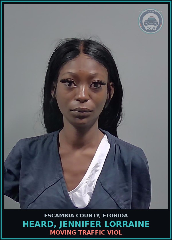 Booking mugshot of HEARD, JENNIFER LORRAINE in Escambia County