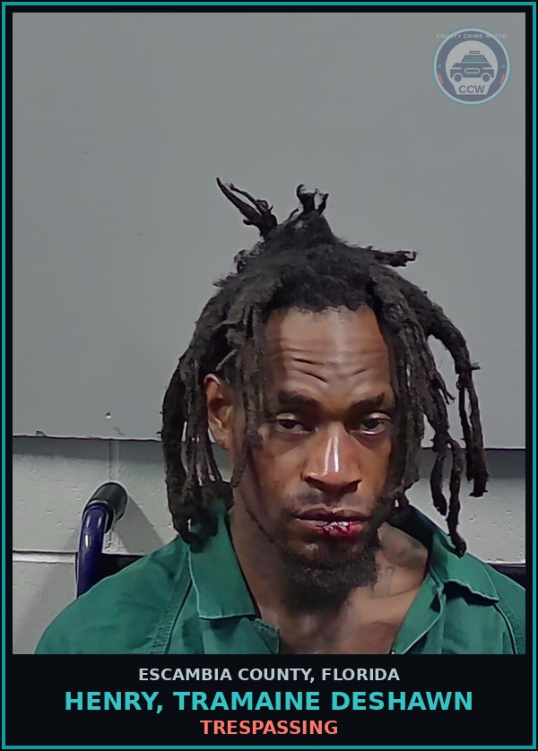 Booking mugshot of HENRY, TRAMAINE DESHAWN in Escambia County
