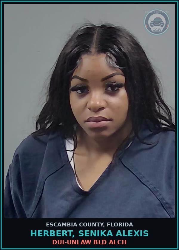 Booking mugshot of HERBERT, SENIKA ALEXIS in Escambia County