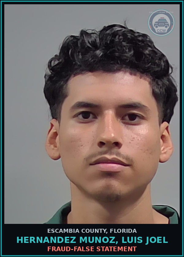 Booking mugshot of HERNANDEZ MUNOZ, LUIS JOEL in Escambia County