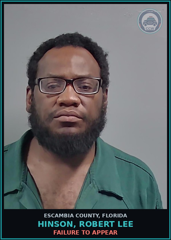 Booking mugshot of HINSON, ROBERT LEE in Escambia County