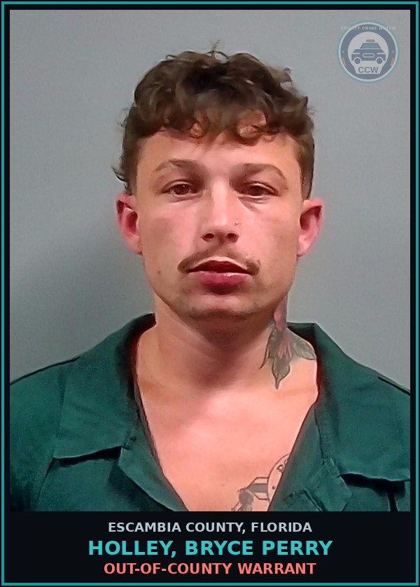 Booking mugshot of HOLLEY, BRYCE PERRY in Escambia County