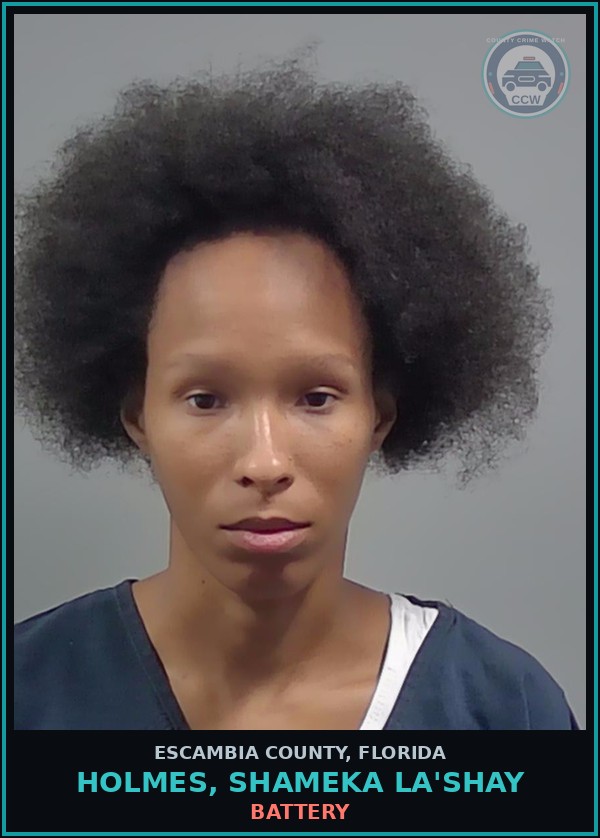 Booking mugshot of HOLMES, SHAMEKA LA'SHAY in Escambia County