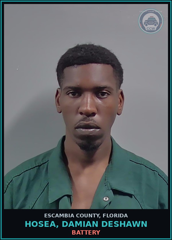 Booking mugshot of HOSEA, DAMIAN DESHAWN in Escambia County