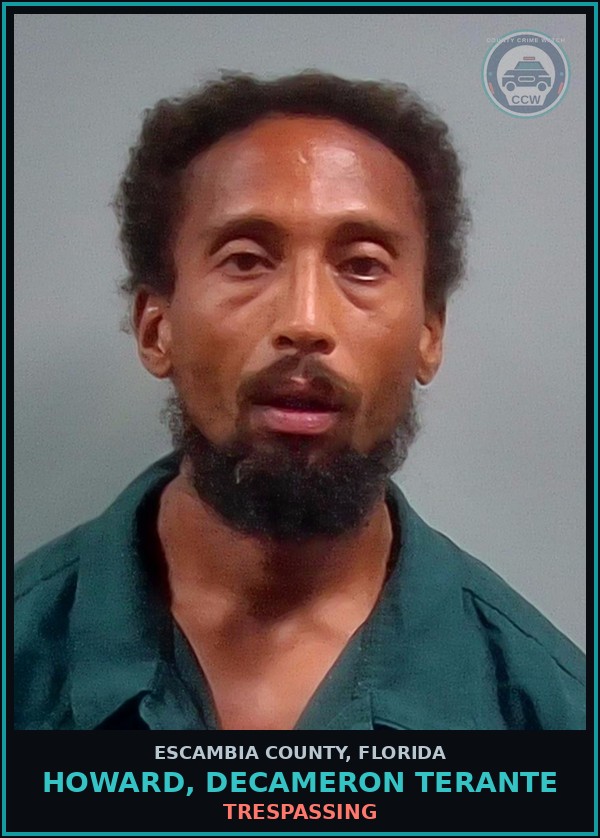 Booking mugshot of HOWARD, DECAMERON TERANTE in Escambia County