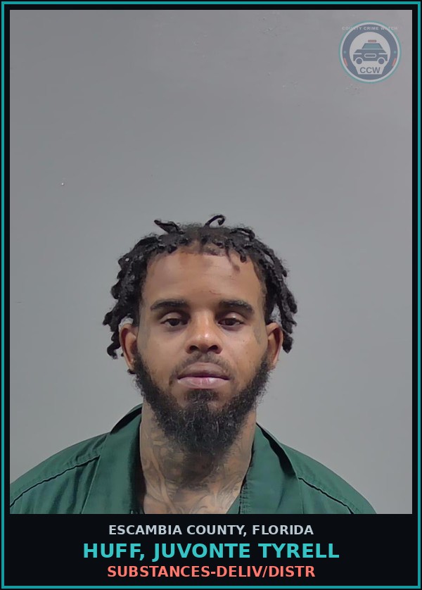 Booking mugshot of HUFF, JUVONTE TYRELL in Escambia County