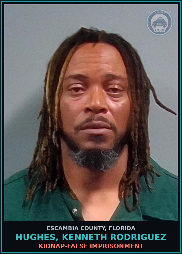 Booking mugshot of HUGHES, KENNETH RODRIGUEZ in Escambia County