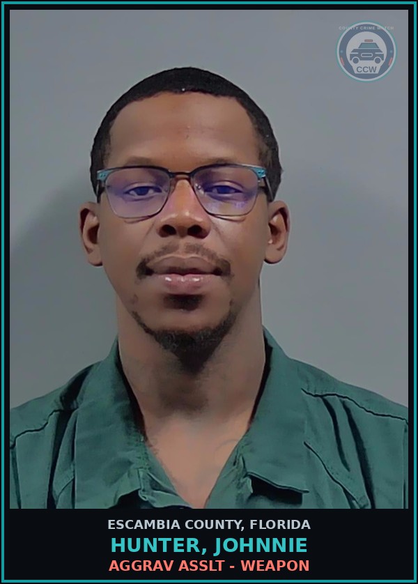 Booking mugshot of HUNTER, JOHNNIE in Escambia County