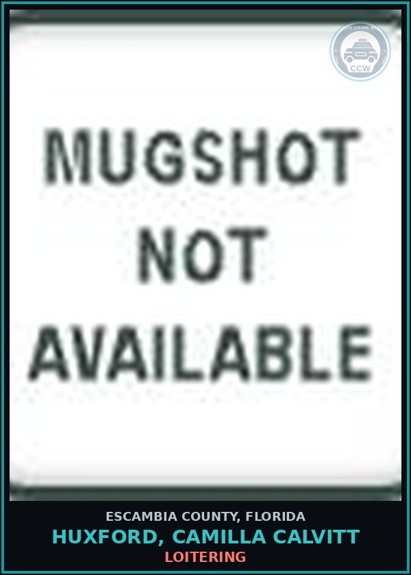 Booking mugshot of HUXFORD, CAMILLA CALVITT in Escambia County