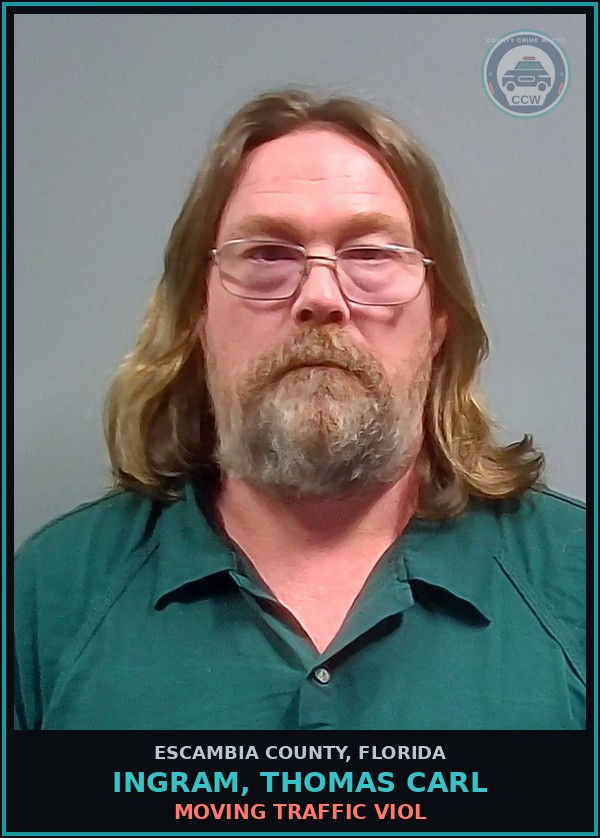 Booking mugshot of INGRAM, THOMAS CARL in Escambia County