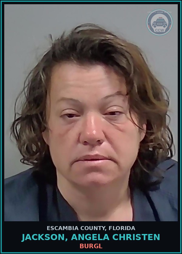 Booking mugshot of JACKSON, ANGELA CHRISTEN in Escambia County