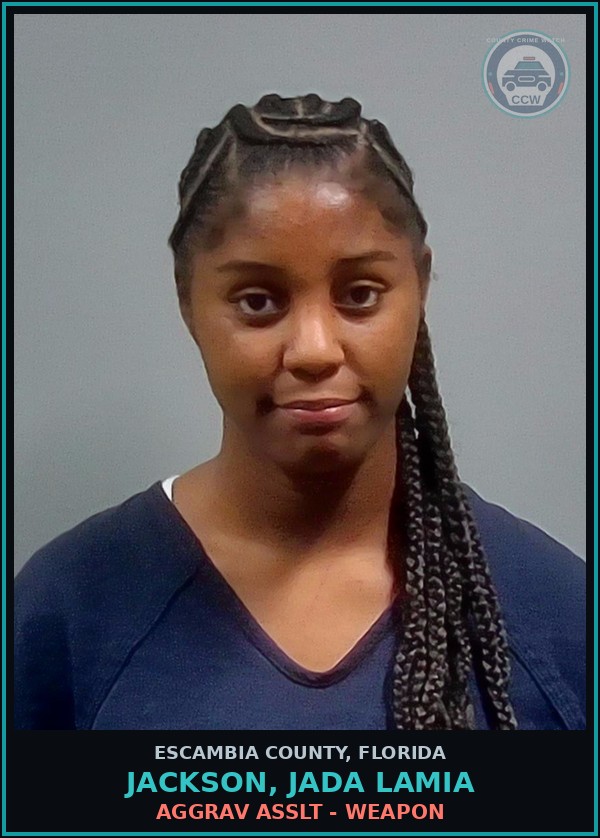 Booking mugshot of JACKSON, JADA LAMIA in Escambia County