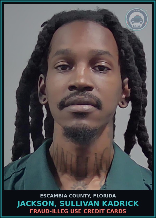 Booking mugshot of JACKSON, SULLIVAN KADRICK in Escambia County