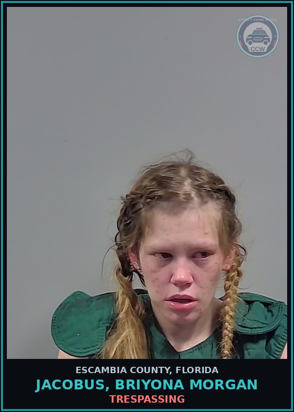 Booking mugshot of JACOBUS, BRIYONA MORGAN in Escambia County