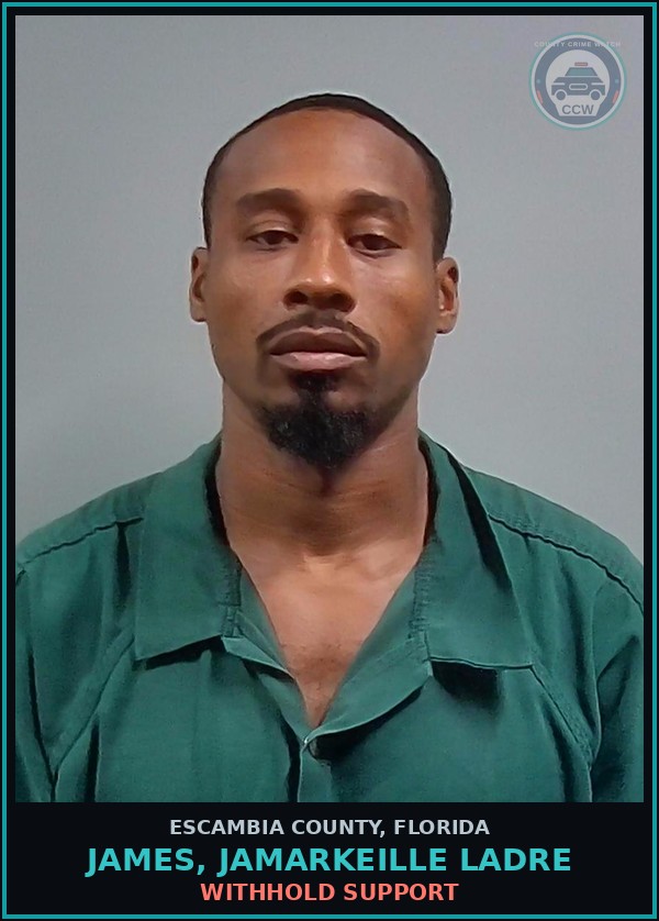 Booking mugshot of JAMES, JAMARKEILLE LADRE in Escambia County