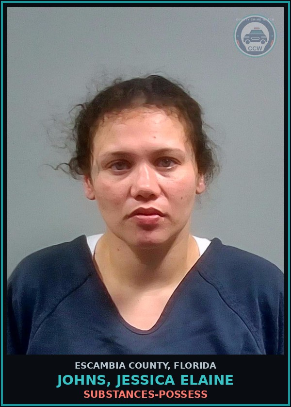 Booking mugshot of JOHNS, JESSICA ELAINE in Escambia County