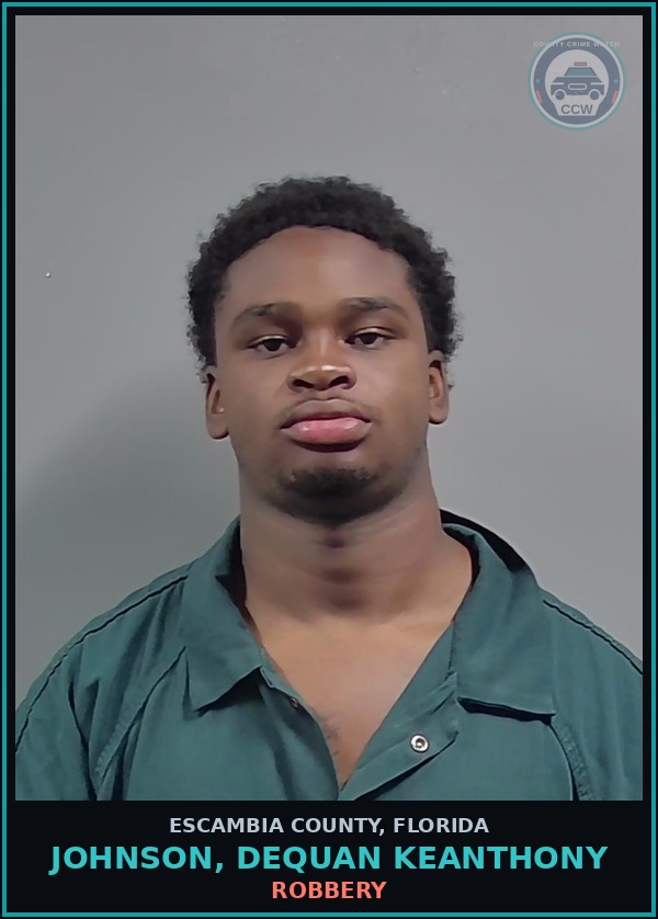 Booking mugshot of JOHNSON, DEQUAN KEANTHONY in Escambia County