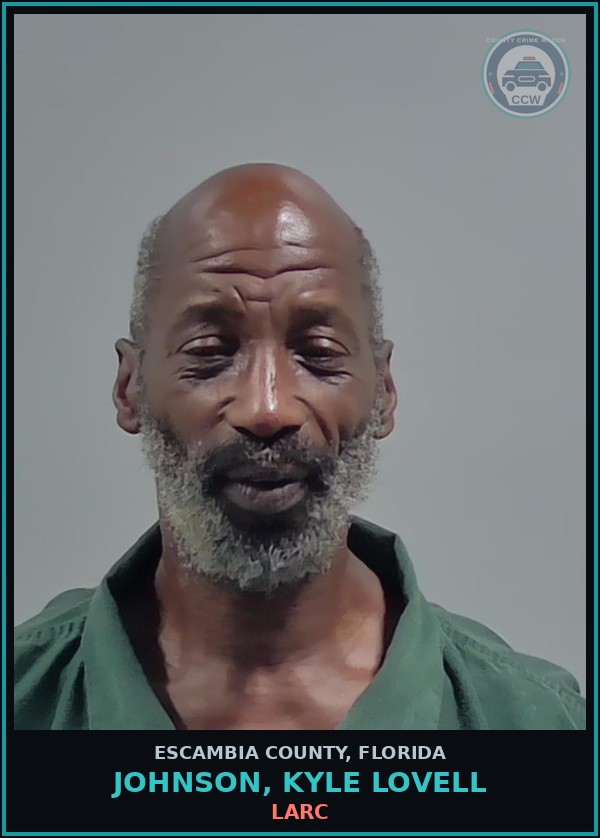 Booking mugshot of JOHNSON, KYLE LOVELL in Escambia County