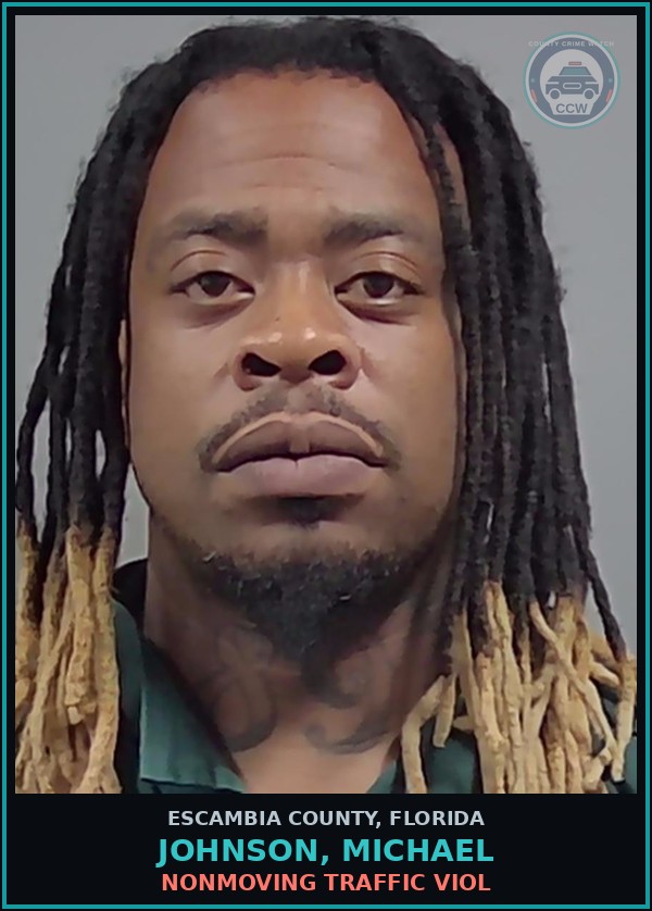 Booking mugshot of JOHNSON, MICHAEL in Escambia County