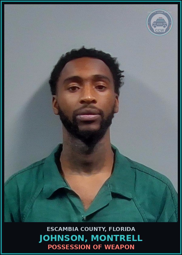 Booking mugshot of JOHNSON, MONTRELL in Escambia County