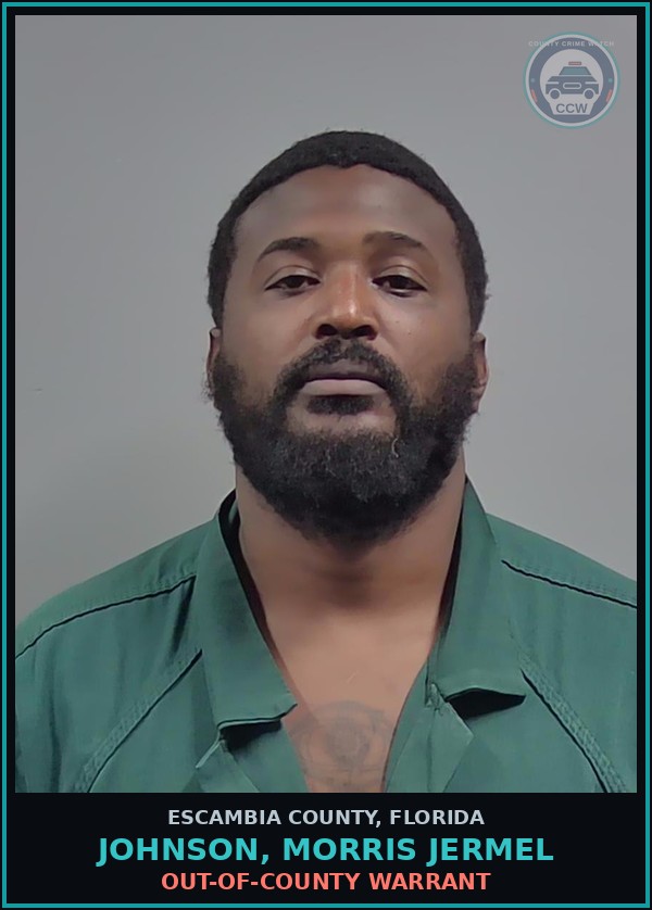 Booking mugshot of JOHNSON, MORRIS JERMEL in Escambia County